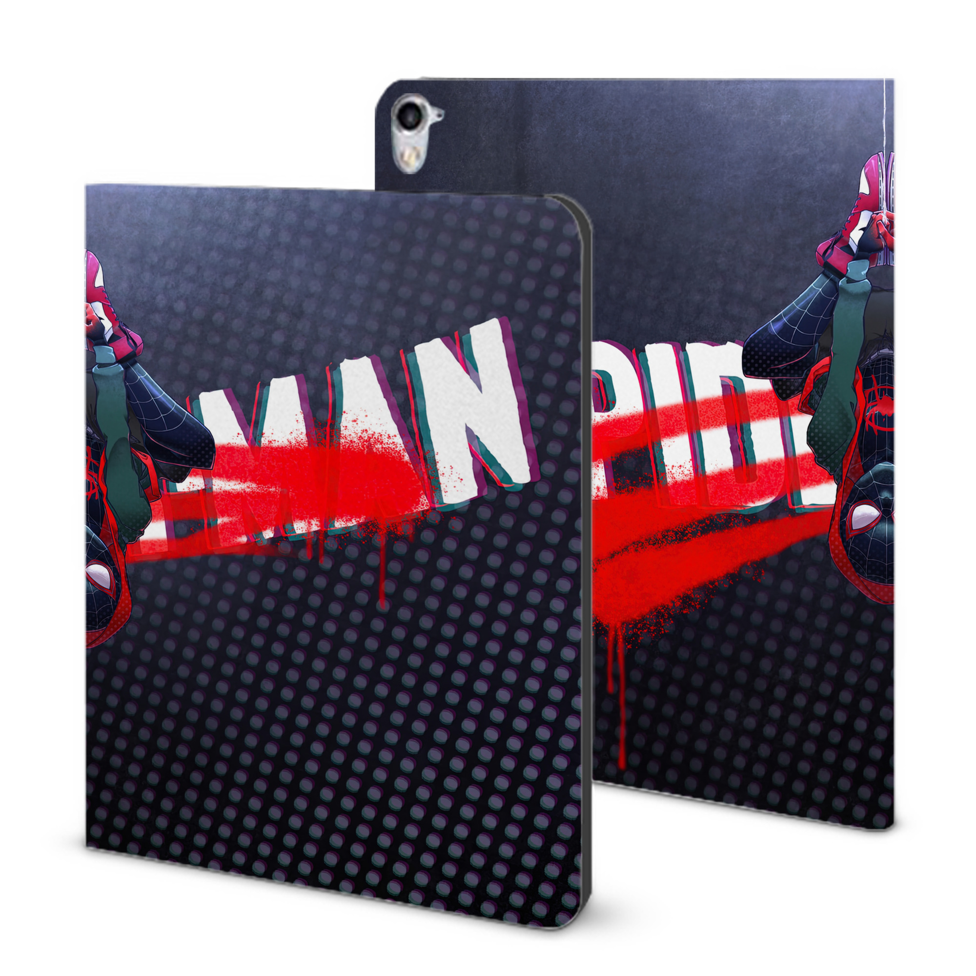 （画像用） Spider Man スパイダーマン IPad ケース ブック型 PUレザー TPU 耐衝撃 軽量 薄型 ペン収納なし 全面保護 IPad 各モデル対応